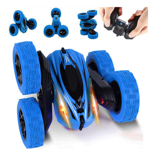 4wd Rc Stunt Coche 1:24 Monster Truck Doble Cara Giratorio A 0