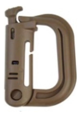 Coyote Tan Grimlock D Polymer Molle Tactical Carabiner Hook 0