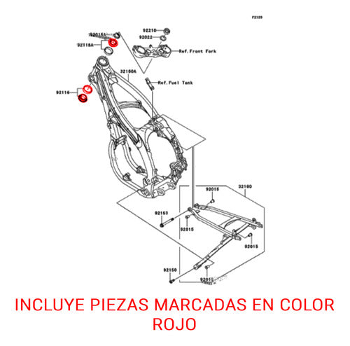 Kit Rulemanes De Direccion Kawasaki Kx 250 1992-2007 1