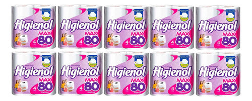 Higienol Max Hoja Simple 80 Metros / Pack X 10 = 40 Rollos 1