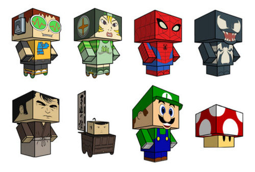 7 Cubee Craft - Bonecos Montáveis (14 Personagens) 0