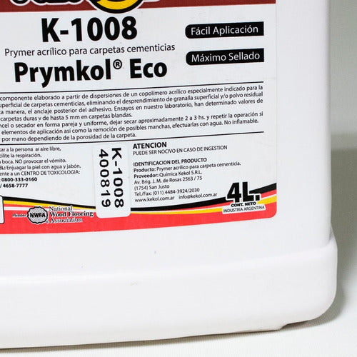 Prymer Acrilico Carpeta Cementicia Kekol Prymkol K1008 4l 1