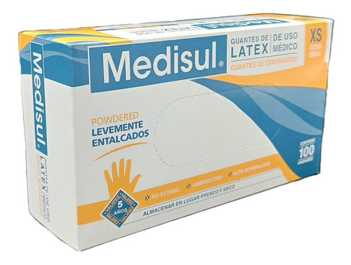 Medisul Disposable Latex Examination Gloves Box of 100 Units 0