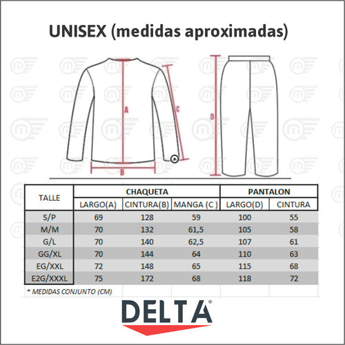 Delta Capas Traje De Lluvia Mod. Delta Basico Masculino Talles Grandes 1