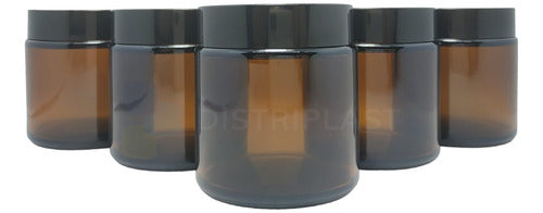 Distriplast Amber Glass Jar with Screw Lid 100cc 100ml Pack of 100 0