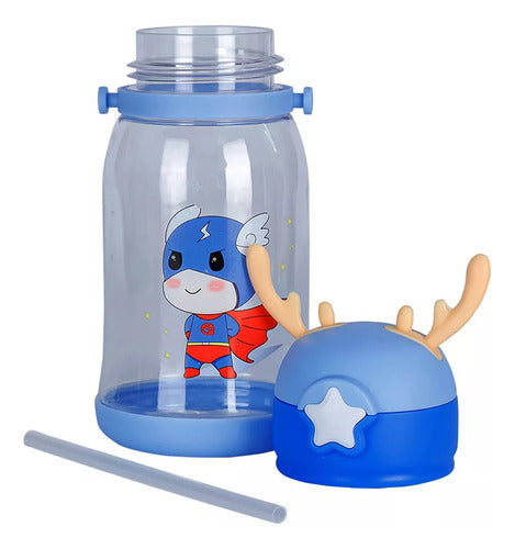 Mix Market Children's Bottle Cup Horned Deer 600ml with Strap and Stickers 3