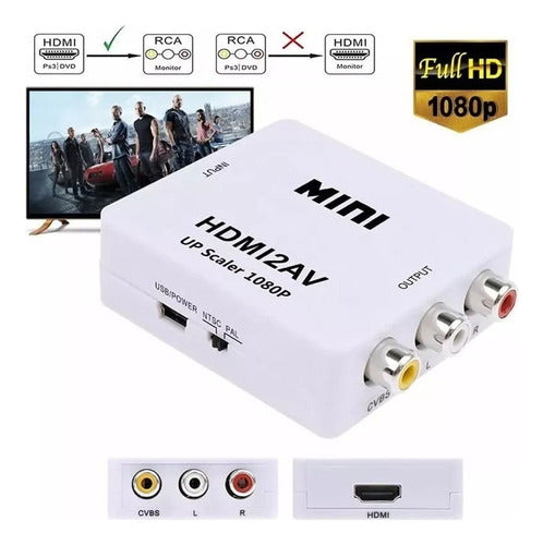 HDMI to AV RCA Audio Video TV LED Converter 2