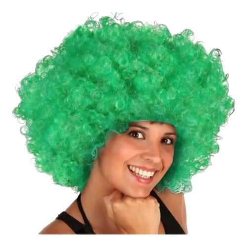 Peluca Afro Verde X1 0