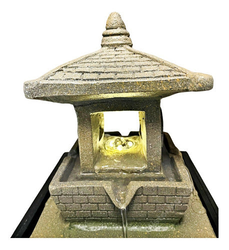 Mister Market Medium Water Fountain Pagoda 28cm Indoor Waterfall Zn Ct 0