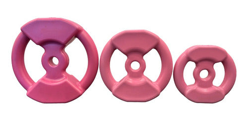 24kg Pink Dumbbell Bar Kit Ribbed Fitness PVC Discs 3
