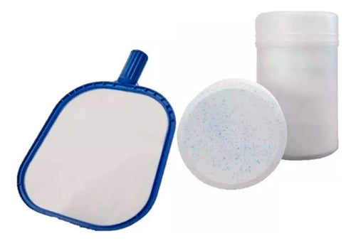 Combo Pool Skimmer + 1kg Chlorine Triple Action Tablets 0