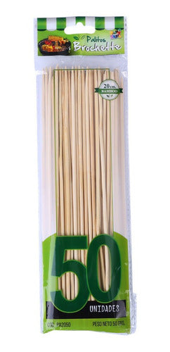 Palito Brochette 20cm X50 Uni Bolsa Verde 1