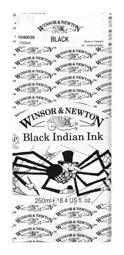 Winsor & Newton Black Indian Ink 250 ML Calligraphy 1