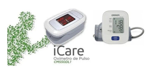 Omron Blood Pressure Monitor HEM-7200, Icare CMS50DL1 Pulse Oximeter & Digital Thermometer 1