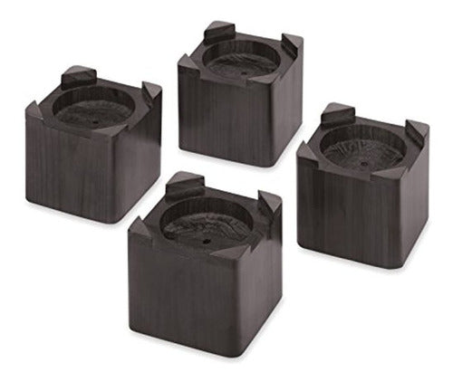 Whitmor Wood Espresso-set De 4 Camas Elevadoras 0