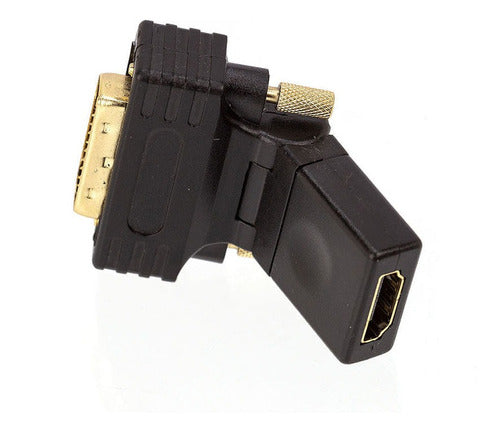 Adaptador Dvi-d Macho Para Hdmi - Fêmea - Rotativo 0