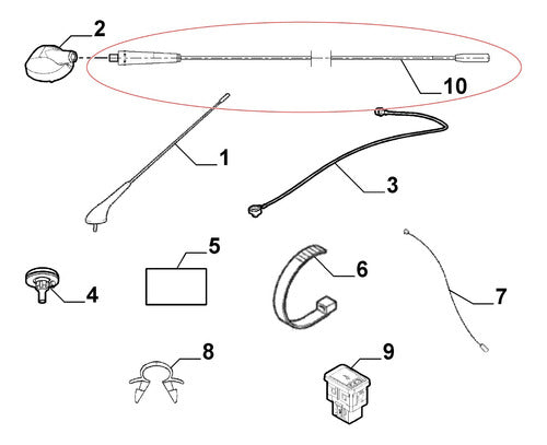 Original Fiat Antenna for Idea 2006 to 2010 1