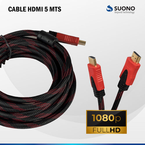 Suono HDMI Cable 1.5 M 1080p Braided V1.4 with Gold Tips 5