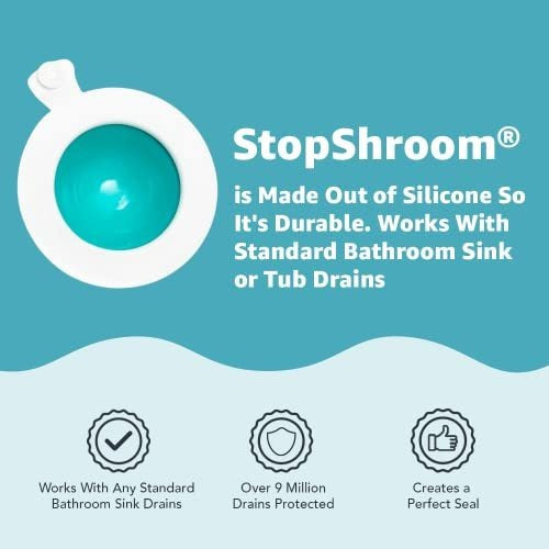 StopShroom Ultimate Universal Stopper Plug For Bathtub, Bathroom, And Kitchen Sink Drains (White) 5