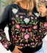 Embroidered Imported Women's Sweatshirt - Hindu Boho Folk Style with Floral Design 7