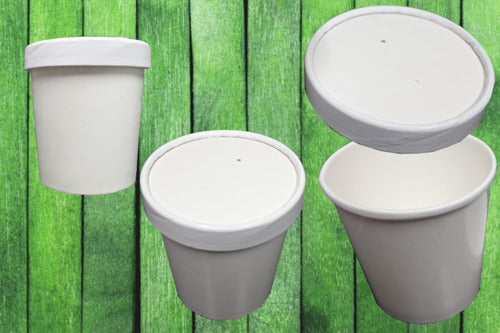 DARNEL NATURALS Polypaper Pot 500 with Lid for Soups and Ice Creams - Pack of 15 0