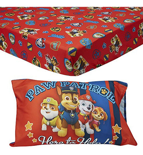 Juego De Sábanas Y Fundas De Almohada Paw Patrol Para Niños 1