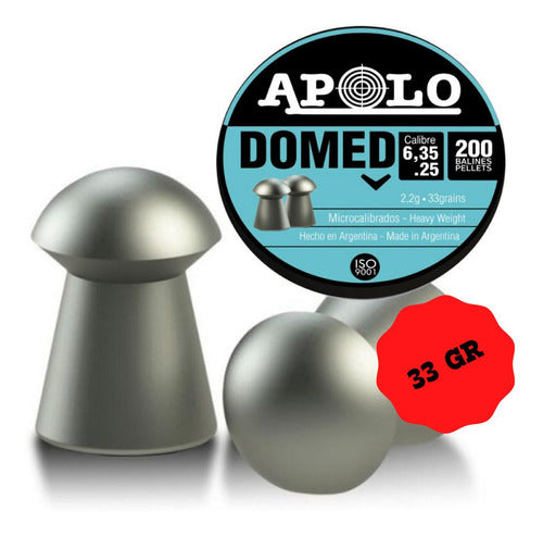 Apolo Balines Domed 6.35 33 Grain 3 Latas X 200 0