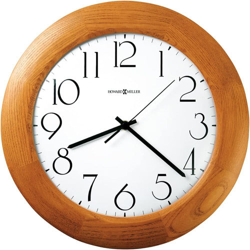 Howard Miller Franklin Wall Clock 547-682 12.75-Inch Champagne Oak Finish 0