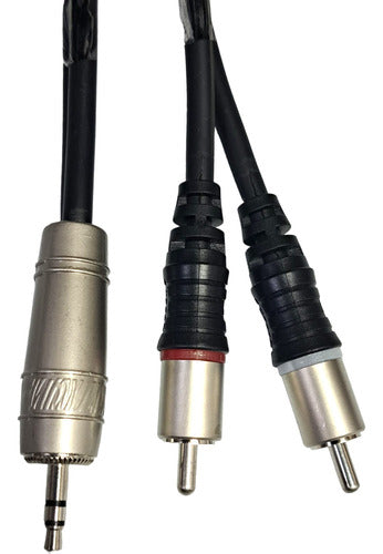 Cable Spica A Rca Conectores Metalicos  Bronceados 0