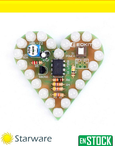 Modulo Led Decorativo Corazon Blanco Dc 4 A 6v 1