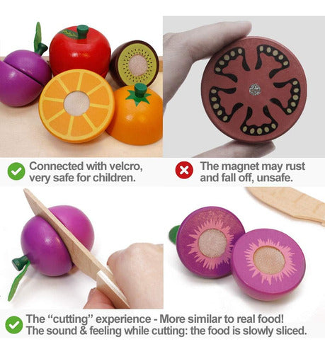 Airlab Wooden Food Toy Set for Kids, Fruits and Vegetables 3