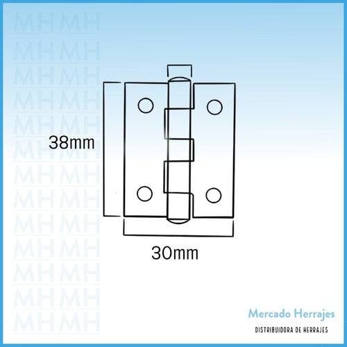 Bronzen Bisagra Libro 1 1/2'' Hierro Bronceado (par) Para Puerta 1