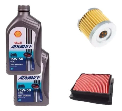 Combo Service Benelli 180s Shell 15w50 Filtro Aceite Y Aire 0