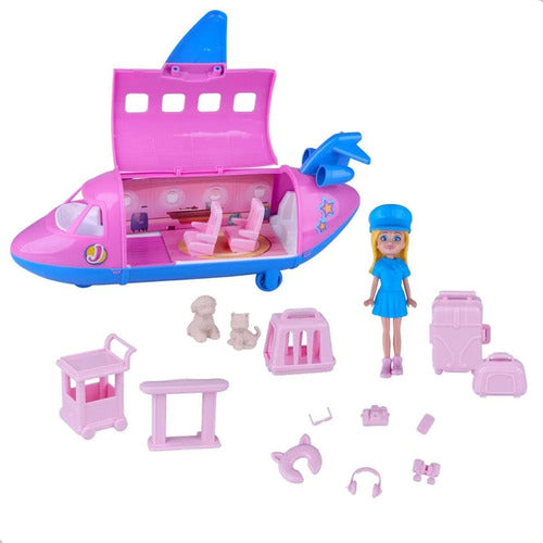 Avião Da Judy Cor De Rosa Acessorios Inclusos - Samba Toys 0