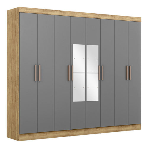 Welaman Ropero 8 Puertas Con Estantes Placard Dormitorio Gris 0