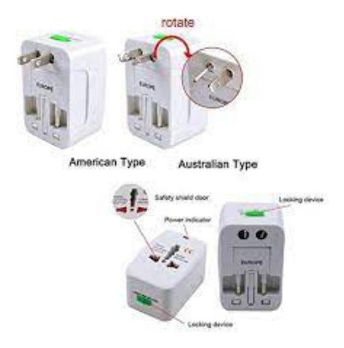 Adaptador Universal Viaje Carga Tu Dispositivo Por El Mundo! 4