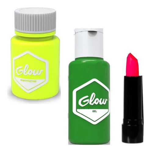 Glow Neon Theatrical Makeup Kit - 3 Items 0