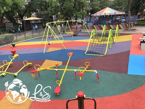 LSINDUSTRIAS Continuous Rubber Flooring In Situ for Playgrounds, Schools, Gyms 7