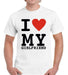 Men's I Love My Girlfriend Heart Love T-Shirt 0