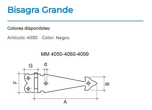 Moya Bisagras Hierro Estilo Campo Grande (par) 1