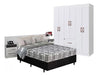 Compramas Combo Bedroom Set: Double Mattress, 6-Door Wardrobe, Headboard with Nightstands 0