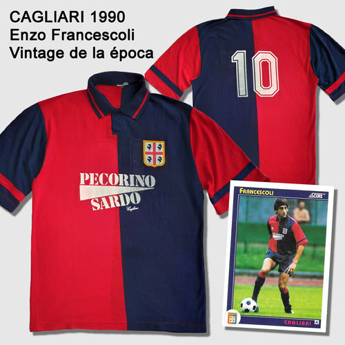 Camiseta Cagliari Italia 1990 Enzo Francescoli Retro Vintage 0