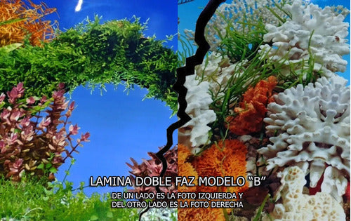 Double-Sided Fish Tank Background 150x40 cm Aquarium 0