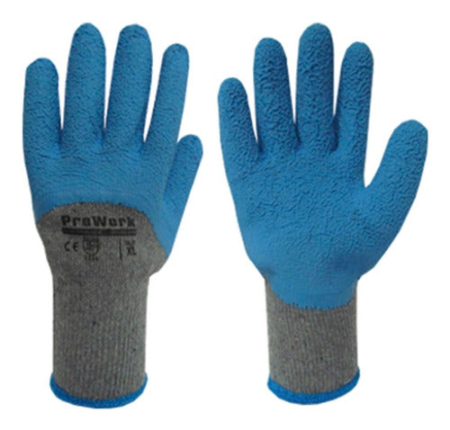 Guantes Látex Rugoso Puño Elastizado Blue Prowork 2 Pares 0