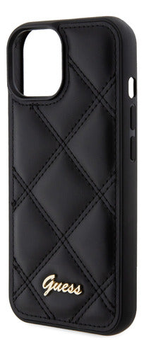 Funda Para iPhone 15 De Guess Capitoneado Negro 5