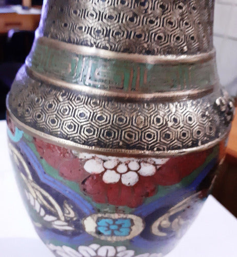 Antiguo   Bronze Vase Cloisonné 1