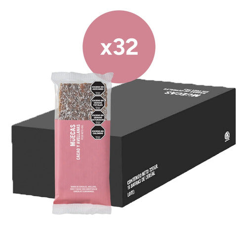 MÜECAS Rose Cocoa and Hazelnut Cereal Bar Box of 16 Units 0