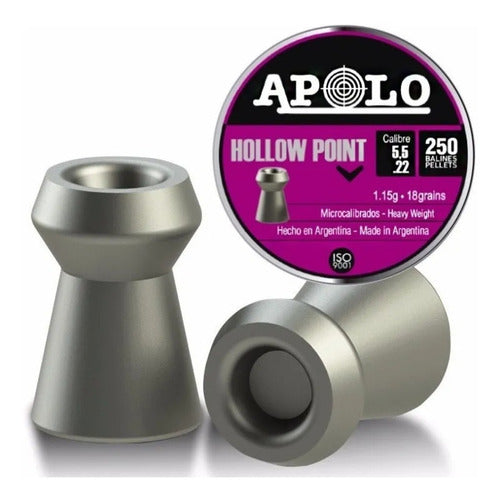 Apolo Hollow Point 5.5mm x250 Air Gun Pellets 18 Grain 0