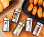 LEVYSBA Glass Spice Container with Stainless Steel Lid 8 X 4.5 3