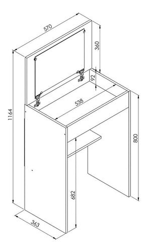 Delta Mimo Makeup Vanity Dresser with Mirror and Door 1